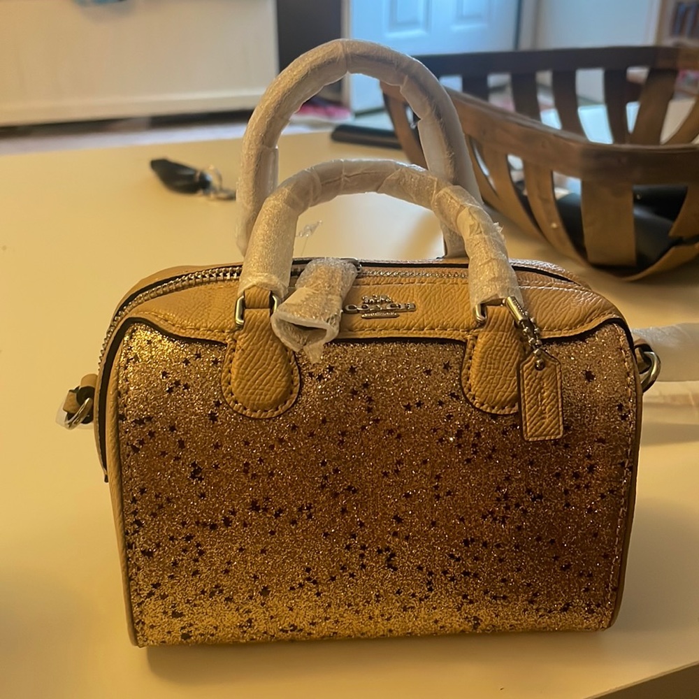 Coach Micro Bennett Limited edition. Gold star satchel purse.